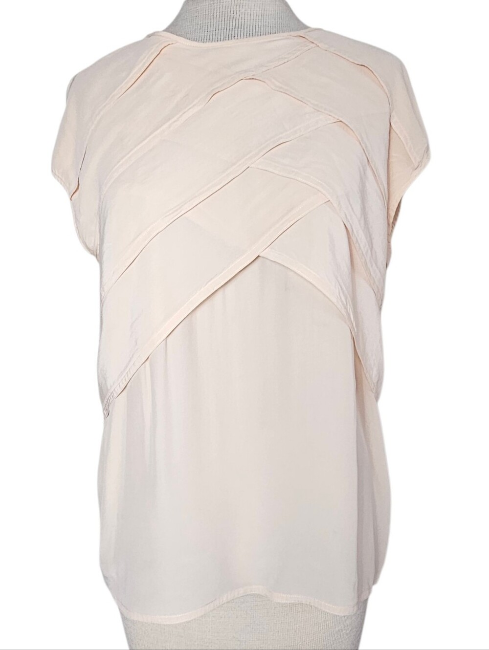 Vintage Madeline 100% Silk Top Blush Layered Lagenlook Quiet Luxury 80s / 90s